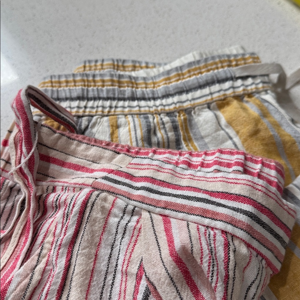 BOGO Land 'n Sea Striped Pink & White  AND yellow/gray Capris perfect for easter